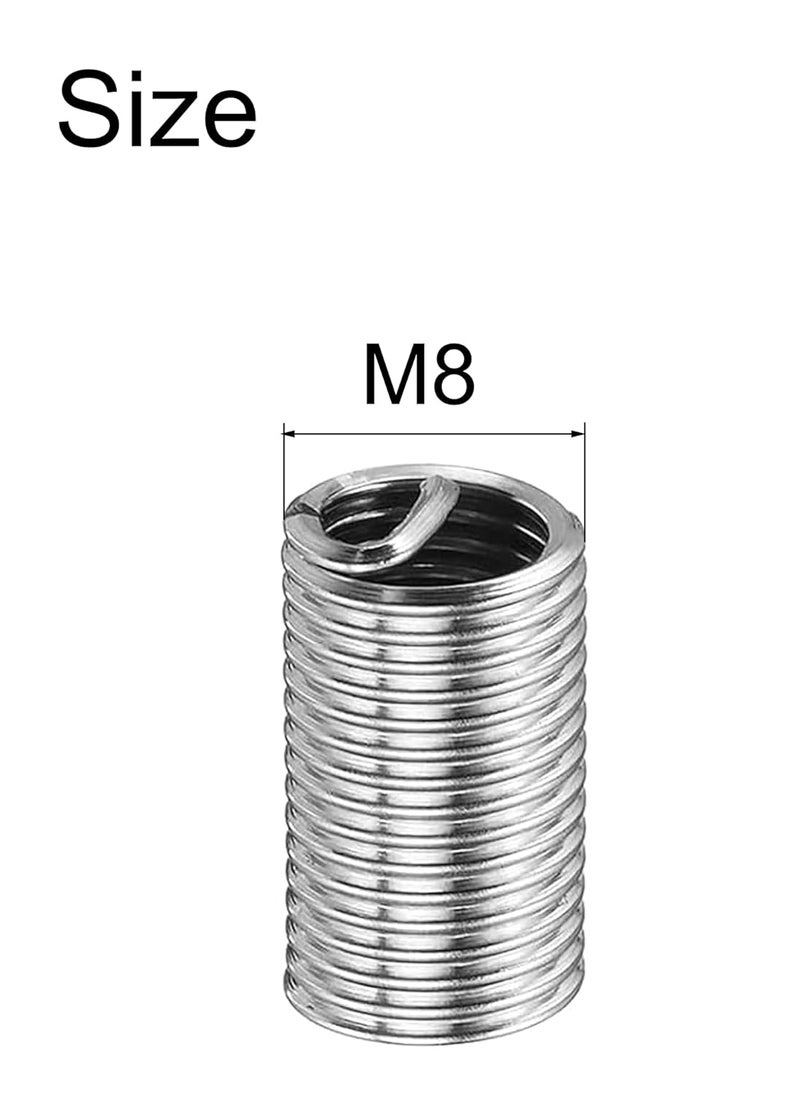NACX M8 x 1.25mm x 3D Helicoil Type Screw, 304 Stainless Steel Wire Thread Inserts, Helical Coiled Wire Threaded Sleeve, 60Pcs - Image 2